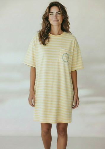 Yellow white stripes - m&s, &