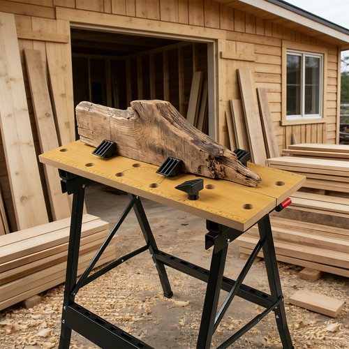 Foldable wooden workbench - foldable,