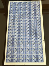 GB - 1948 SILVER WEDDING  2½d BLUE SHEET OF 120, CYL.5(DOT) UM. SG.493