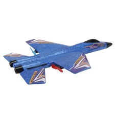 Blue RC Aircraft Model Easy Assembly 100m Flying Height Collision Prevention