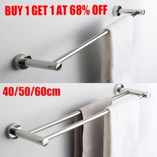 40/50/60cm Single Double Towel Rail Rack Holder Wall Mounted Bathroom Kitchen