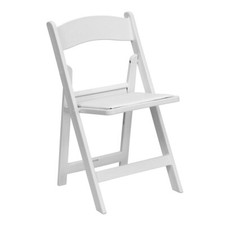 Resin Folding Padded Chairs - White