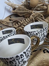 3 New Aphorism Animal theme tea cups/mug gold handles 