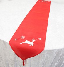 Red Christmas Reindeer Linen