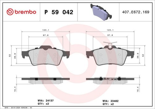 042x brake pad set rear - pad,