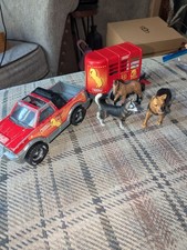 Tonka Trailer And Horse Cart With Schleich Horse And Dogs