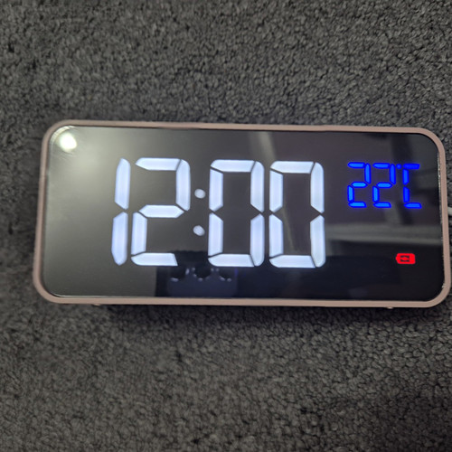 Pink digital led alarm clock - pink,