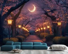 Cherry Blossom Trees at Night