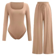 Ladies Scoop Neck Ribbed Long