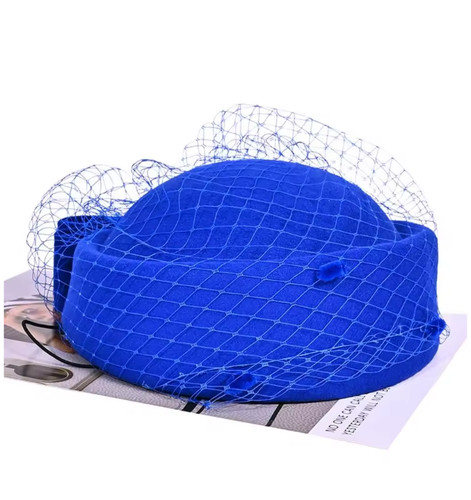 Royal pillbox hat mesh - mesh, veil
