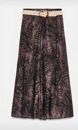 Brown printed zara skirt - zara,