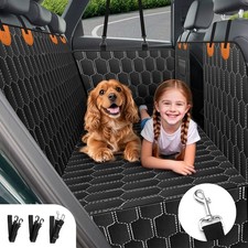 FOR SKODA FABIA - Black Heavy Duty Quilted Pet Dog Car Rear Seat Cover Protector