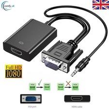 VGA INPUT to HDMI OUTPUT Video Audio Converter Cable Adapter 1080 For TV PC DVD