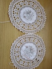 2 x Round Cotton  Lace Doily  Placemat Flowers Coaster Mat 18 CM