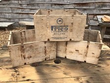 5 Vintage Wooden Crates (old box shabby chic storage cool rustic wedding fruit)
