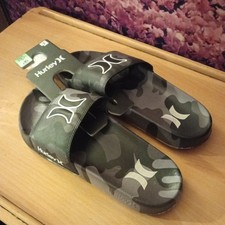 Hurley Flip Flops Slides Slidders Beach Pool Shoes UK Size 7 EU 41 Grey Camo New