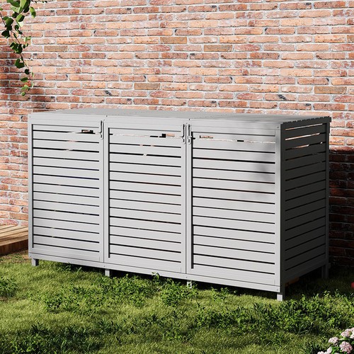 Triple wheelie bin - wheelie, house