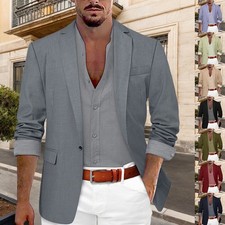 Mens Long Sleeve Blazer Jacket