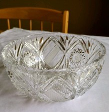 Vtg Crystal Bowl Heavy