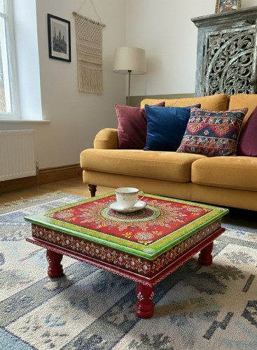 Indian bajot table wood low - table,