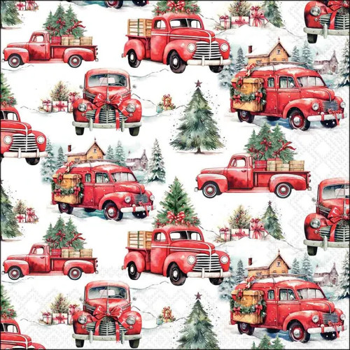 Red christmas truck lunch - 4x,