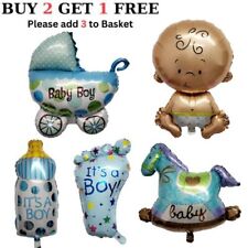 Baby Shower Foil Balloons Boy Girl Reveal Gender Latex Balloon Party New Born UK