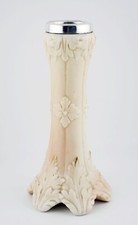 Pretty Locke & Co Worcester Porcelain Hallmarked Silver Rimmed Bud Vase 1901