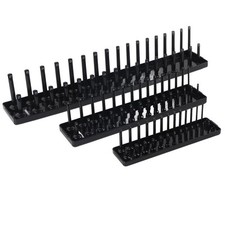 ▷3PCS 1/4in 3/8in 1/2in Socket Holder Organizer Black Storage Set For Toolboxes