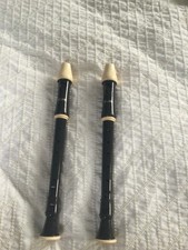 2 x vintage recorders, musical instruments, Aulos brand, from Japan