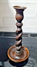 Antique Vintage Wooden Barley Twist Candlestick