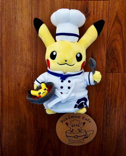 Pikachu chef blue white - chef, plush