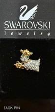 Swarovski Crystal Gold Cow Pin Tie Tack  - NWT
