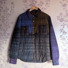 Missoni cotton puffer jacket shacket overshirt size M plaid patchwork effect