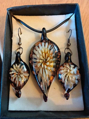 Glass teardrop pendant - glass,