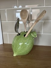 Vintage Decorative Lime Kitchen Utensils Holder Storage Rack Organizer Stand 