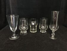 Bundle of  5 Mid-Century Glasses inc Low Champagne Flute + Flared Stemmed Glass