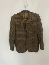 Hepworths Men 40in Chest Tweed Blazer Wool Check Jacket Vintage Hacking Country