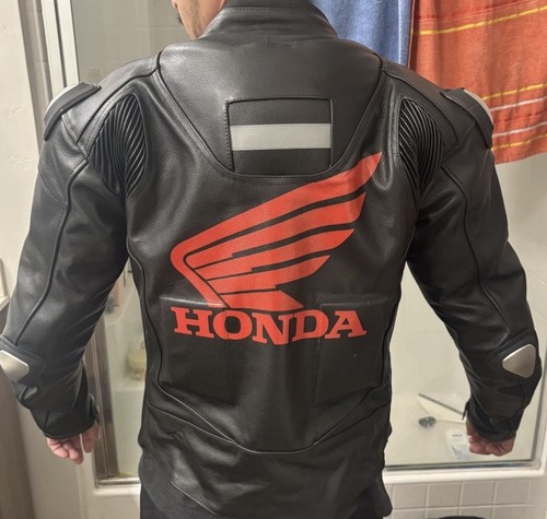 Honda black motorbike leather - black,