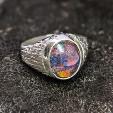 Sterling Silver Men’s Opal