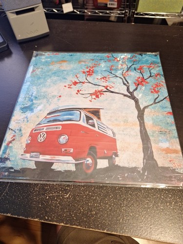 Style red camper bus metal - style,