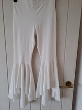 Abba Bell Bottom Flare Hem Halloween Costume White Trousers Size 8