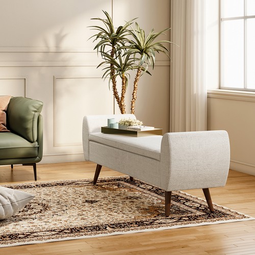 5ft linen teddy plush ottoman - 5ft,