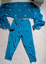 Sari and trousers turquoise blue Med.