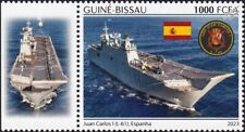 JUAN CARLOS I Spain Helicopter Aircraft Carrier (LHD) Stamp (2023 Guinea-Bissau)