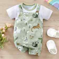 Baby Boy Newborn Bodysuit Clothes Jumpsuit Zoo Animal Prints Romper Casual Wear