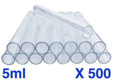 TEST TUBES: Polystyrene Clear Plastic | Laboratory | 5ml - 12 x 75mm - 500pcs