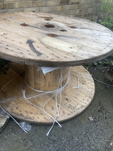 Large wooden cable drum - cable,