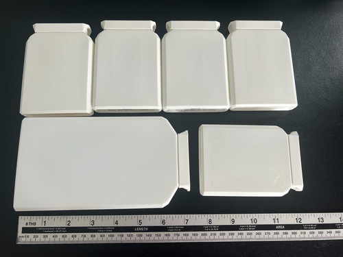 White plastic storage boxes - 6,