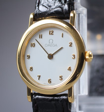 Vintage 1991 [Near MINT] Omega De Ville 595.0097.2 Quartz White Dial Women's