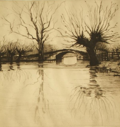 Pencil signed drypoint etching